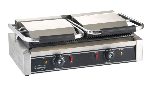 Kontaktgrill / Klemgrill - Rillet overflade - 410 x 580 mm