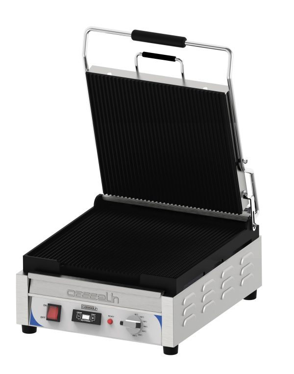 Kontaktgrill Premium rillet - rillet med timer - XL
