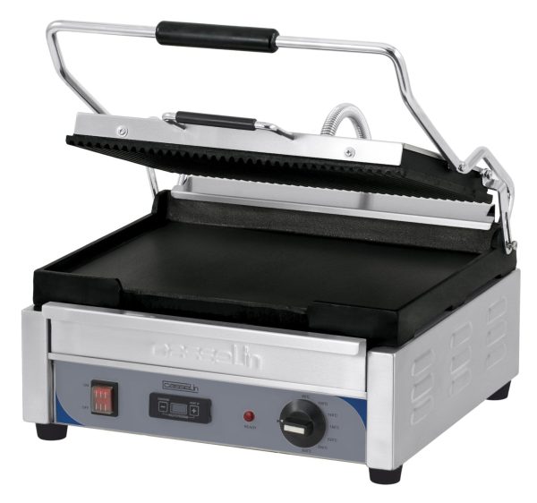 Kontaktgrill Premium stor rillet - glat med timer