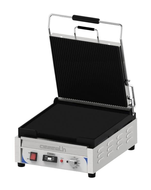 Kontaktgrill Premium rillet - glat med timer - XL