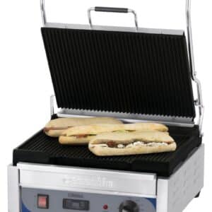 Kontaktgrill Premium stor rillet - rillet med timer